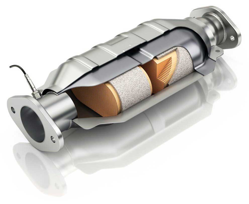 Catalizador de coche con sus filtros de partículas